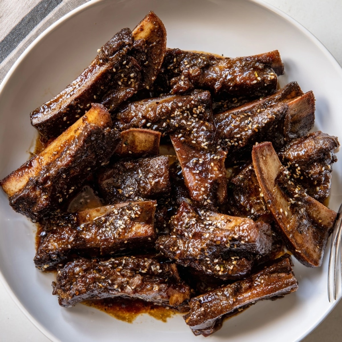 Homemade Beef Short Ribs Marinade for tender, flavorful ribs, ready for Korean BBQ night.