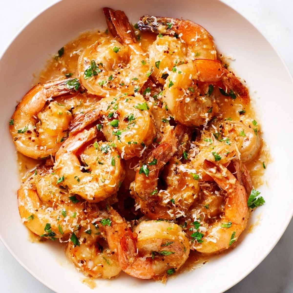 Rich, savory Creamy Garlic Shrimp with perfectly seared shrimp in lush, creamy, garlic sauce.