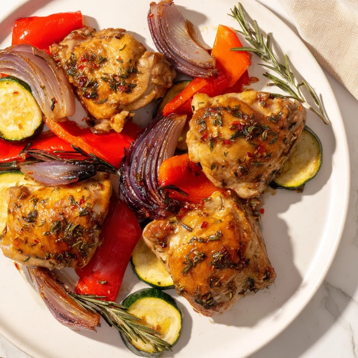 Roasted Chicken Vegetables Dish