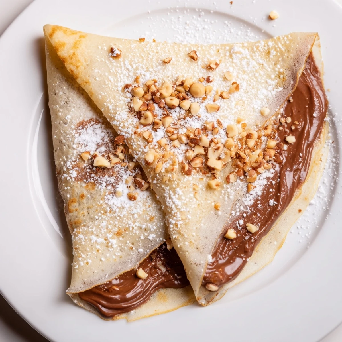Mouthwatering, rolled Chocolate Hazelnut Spread Crepes with fresh berries, a delightful dessert picture.
