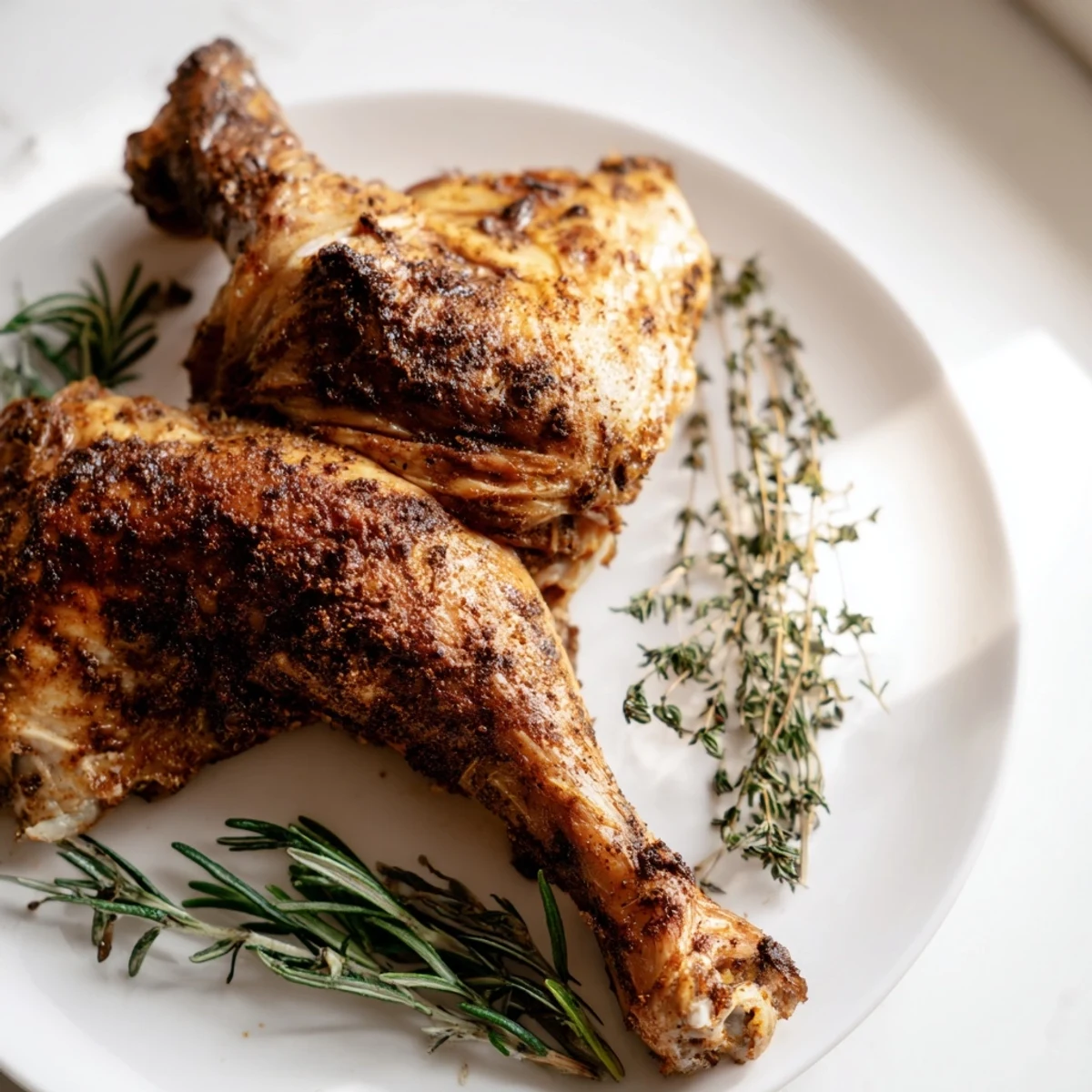 Golden-brown Spiced Apple Cider Roasted Chicken, glistening and ready for carving, smells heavenly!
