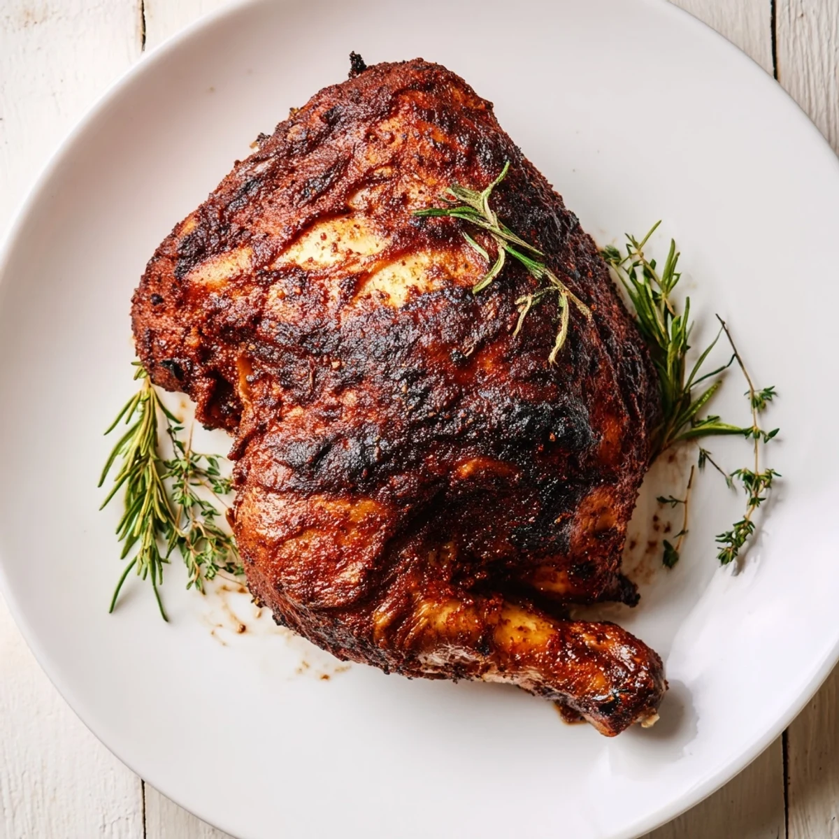 Aromatically spiced Spiced Apple Cider Roasted Chicken, with crispy skin and savory pan juices, ready to serve.