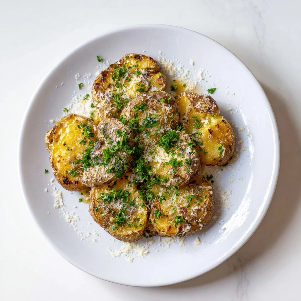Garlic Parmesan Smashed Potatoes