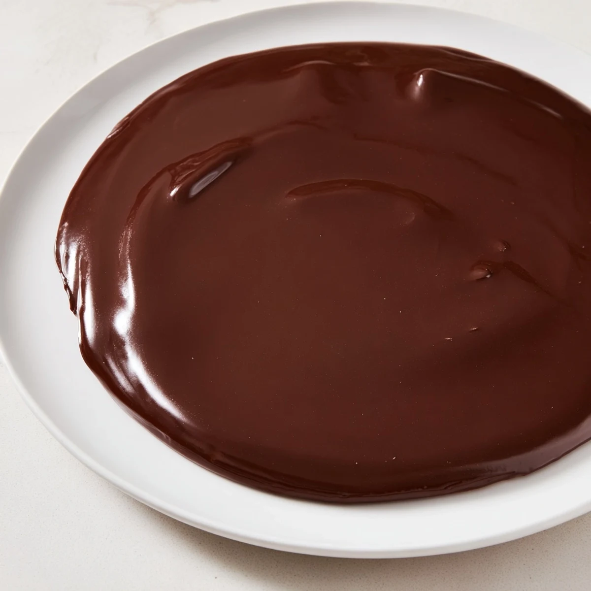 A decadent Chocolate Ganache Glaze, dark and glossy, ready to pour over a delicious cake.