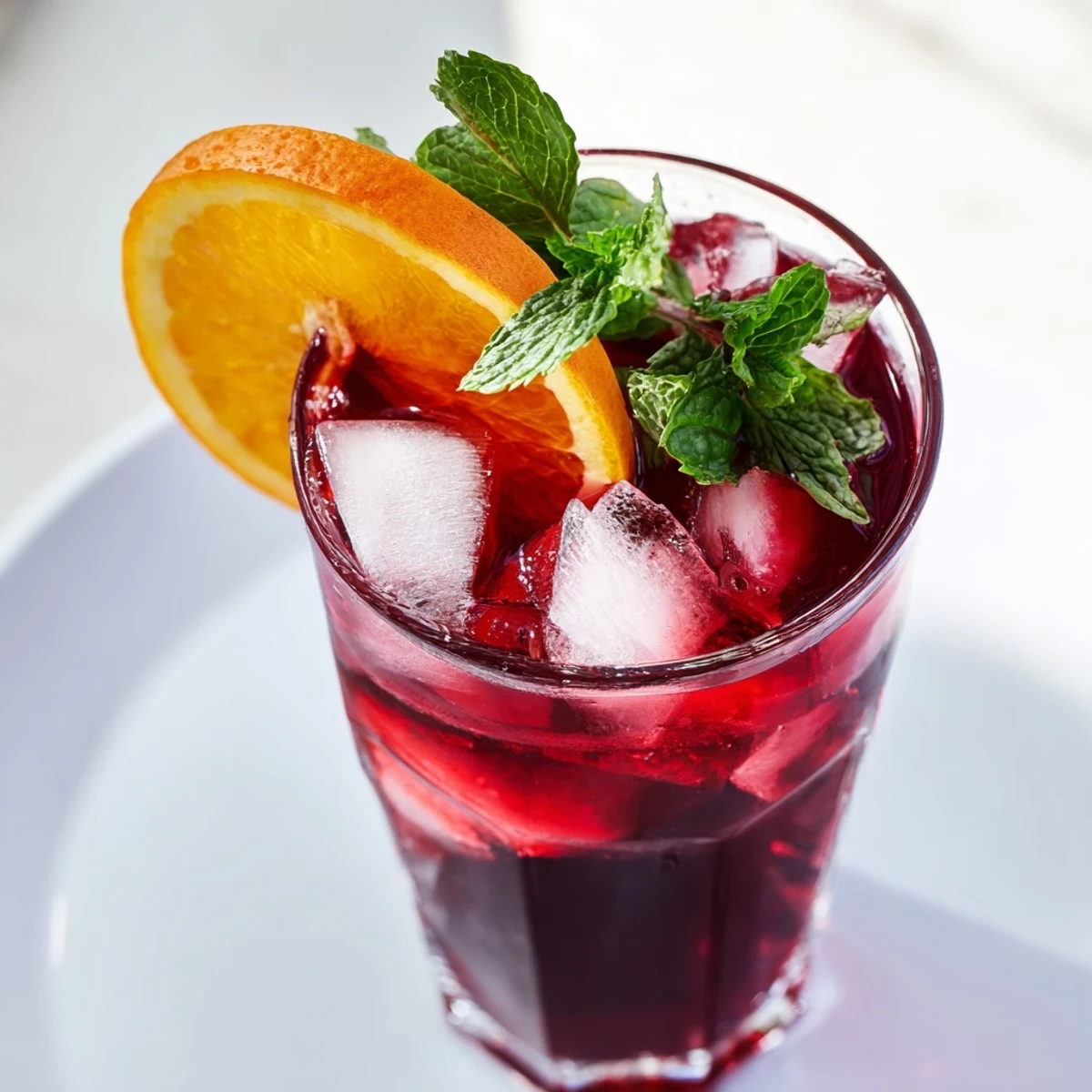 A pitcher of homemade Cranberry Juice Drink, ready to be poured over ice, refreshing and fruity.