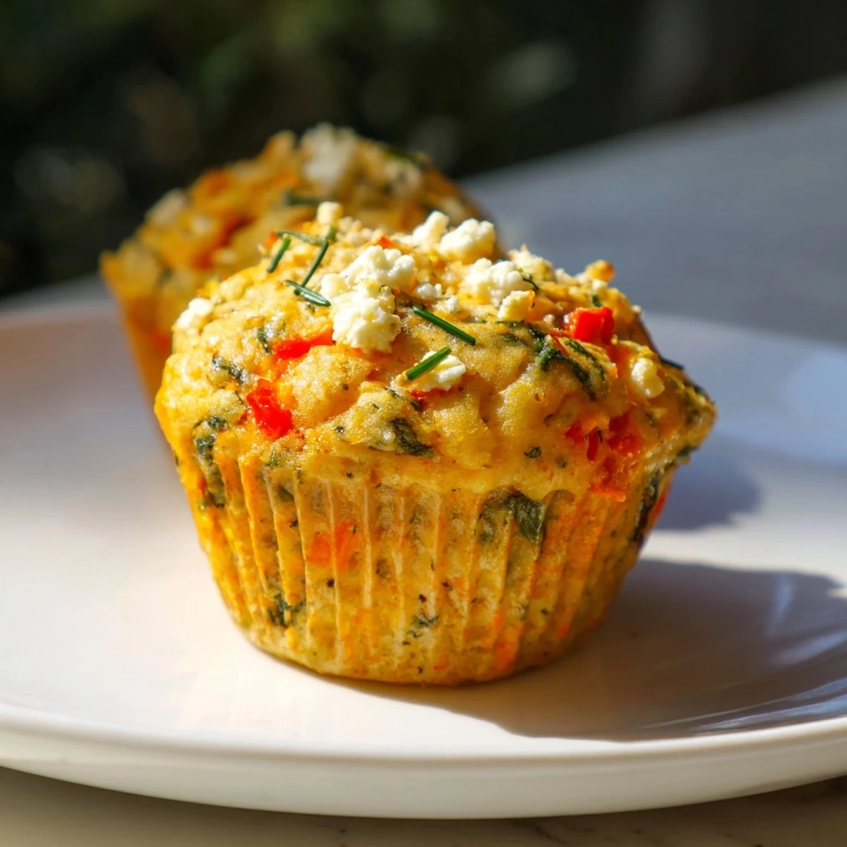 Golden, cheesy savory muffins fresh from the oven, offering a delightful aroma and texture.