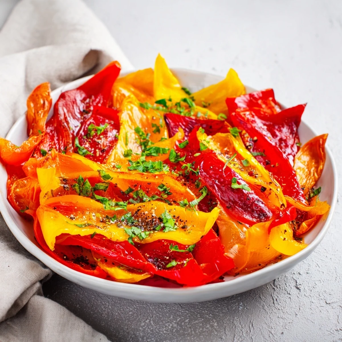 Sweet smoky roasted peppers