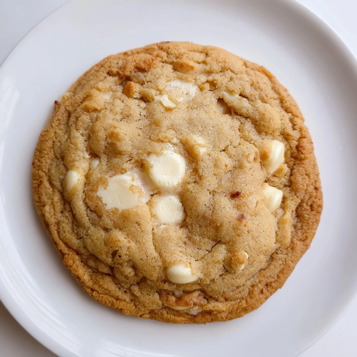 Warm, chewy white chocolate cookies with melting chocolate chips, perfect for dessert.