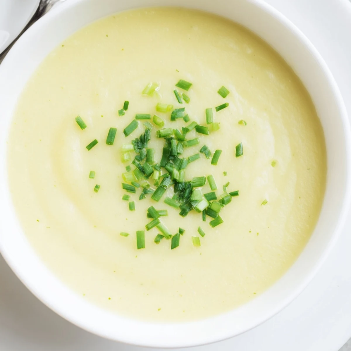 This smooth, velvety creamy leek and potato soup is perfect for a chilly evening.
