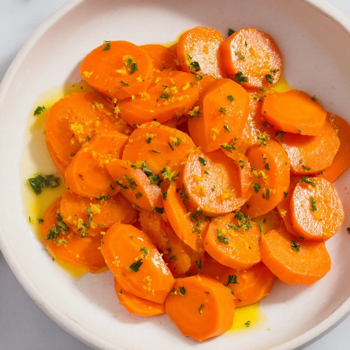 Warm, tender Glazed Carrots with Orange and Cumin—a simple side dish ready for your dinner table.