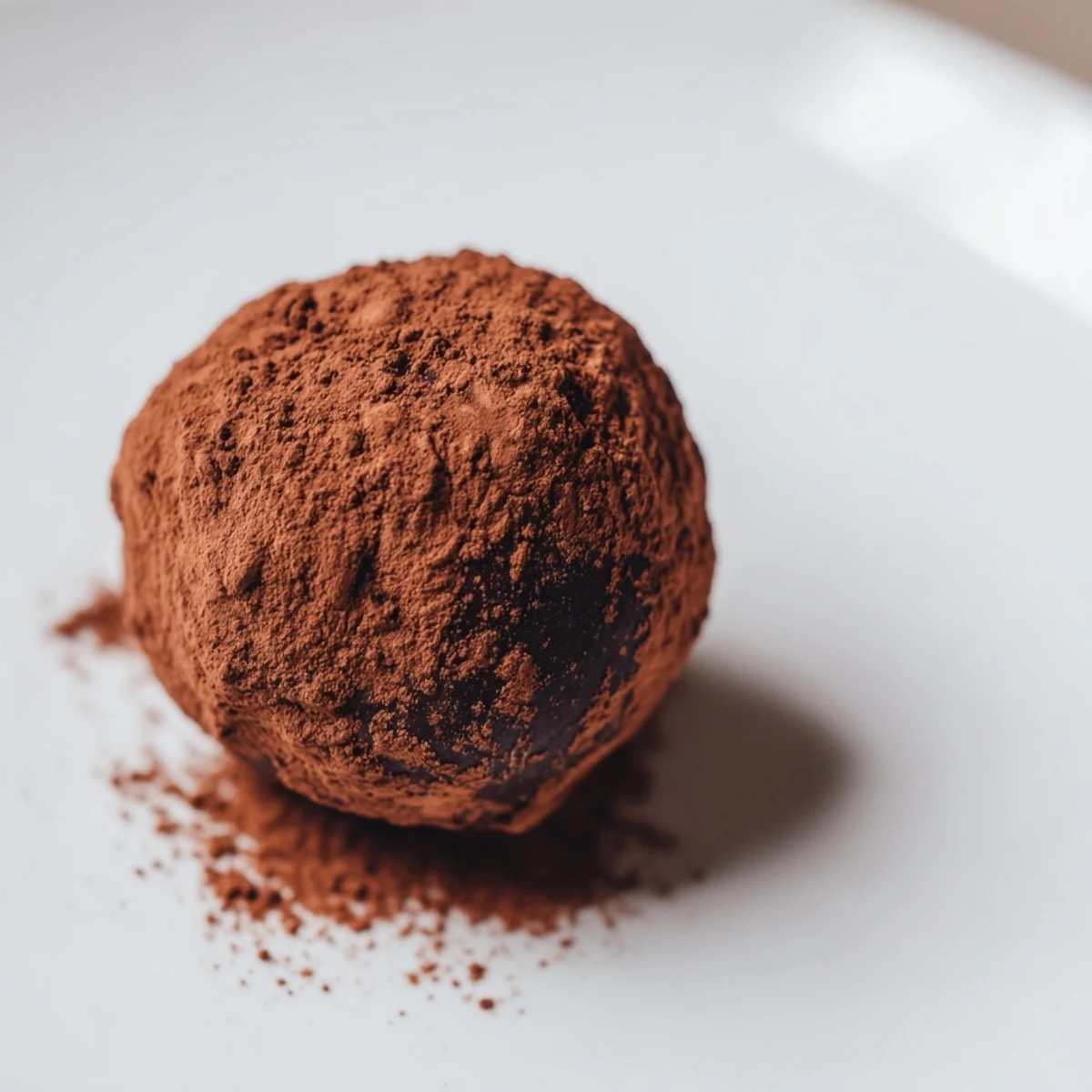 Decadent chocolate truffles with cocoa dusting on a marble surface, ready to serve.