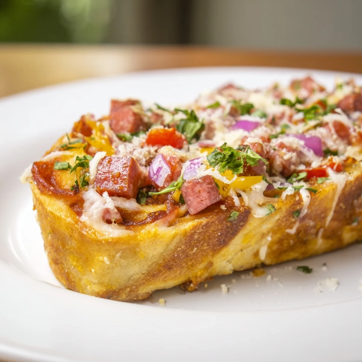 Soft golden Super Bowl Pizza Rolls brushed with garlic butter and parsley, ideal for snacking during sports events.