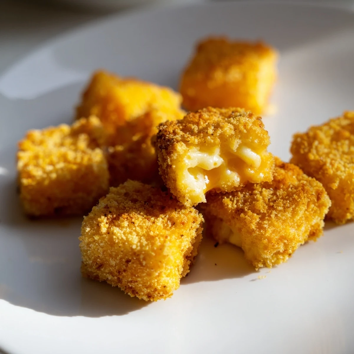 Crispy golden Game Day Fried Mac and Cheese bites served warm with ranch for dipping.