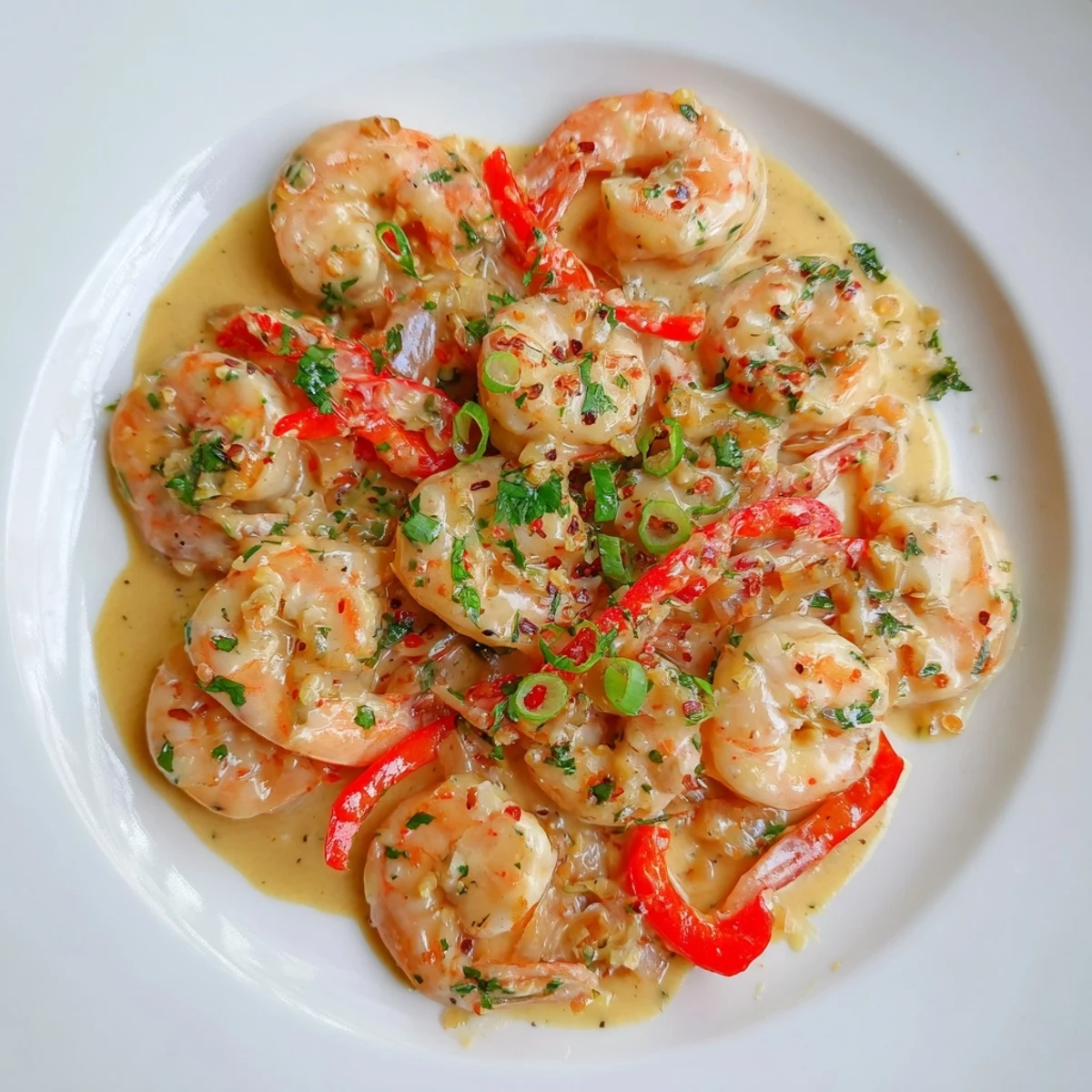 Garlic Shrimp in Coconut Milk served over steamed rice in a white bowl, with fresh cilantro and lime wedges on the side.