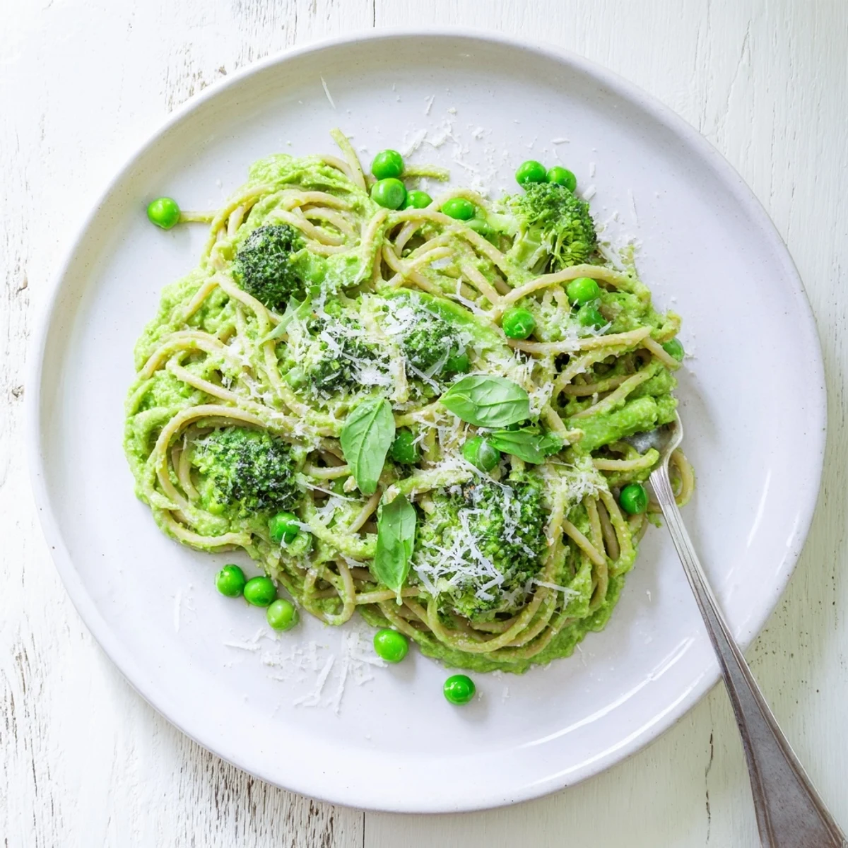 Creamy Veggie Smuggler Avocado Pasta served in a white bowl with fresh basil and lemon zest.