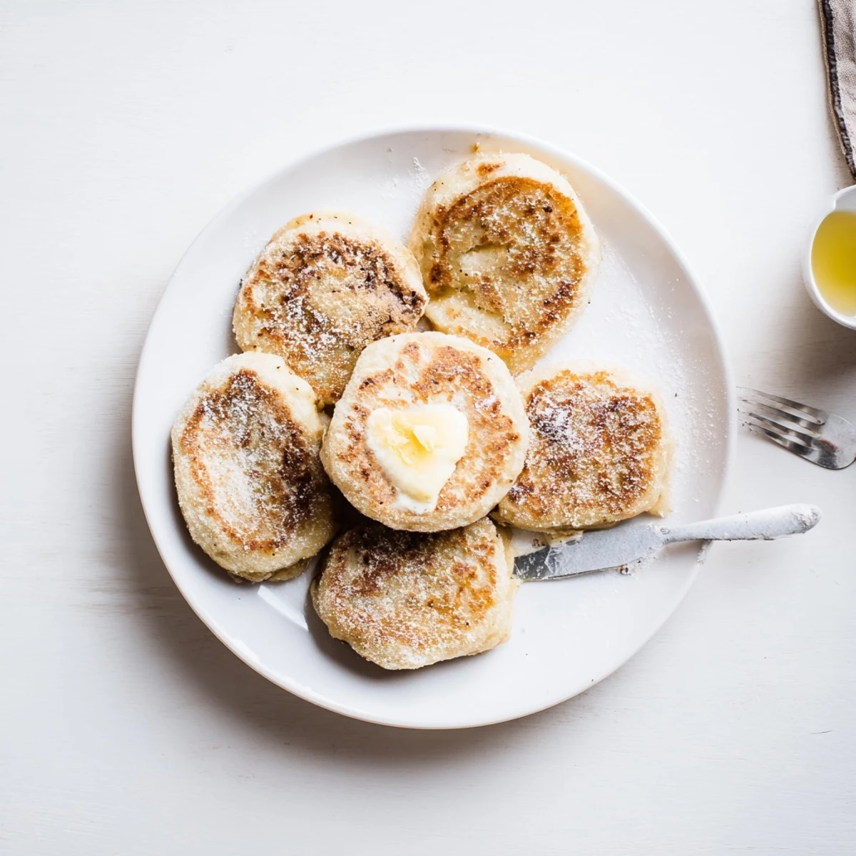 Traditional Irish potato cakes with fluffy centers and golden crust on a white serving plate
