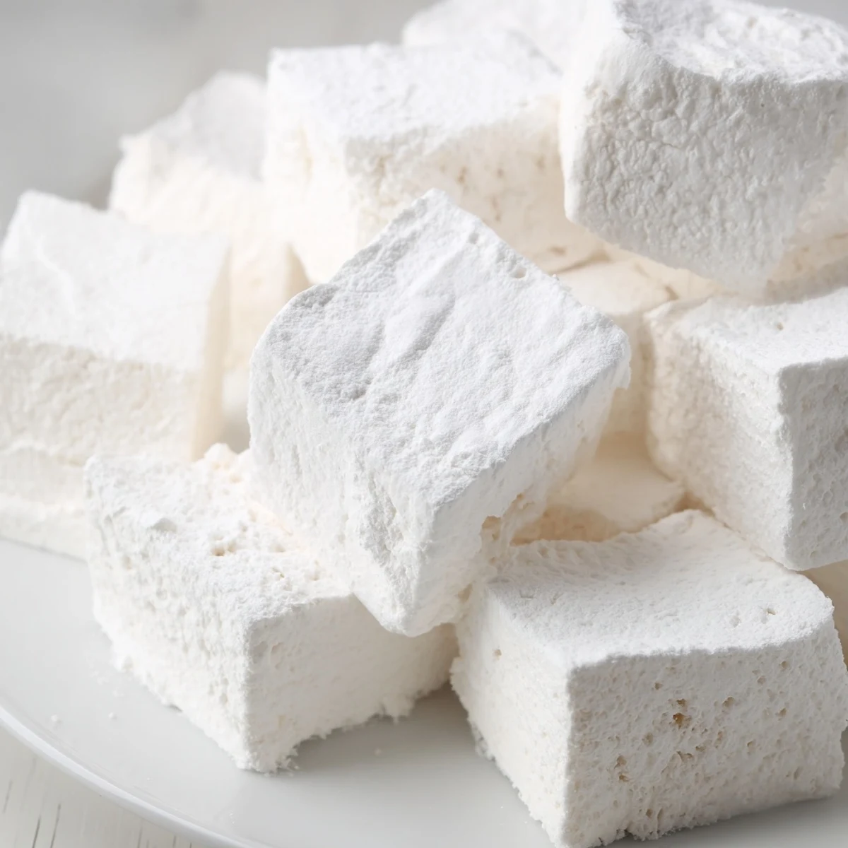 Batch of pillowy homemade marshmallows ready for hot chocolate or holiday gifting