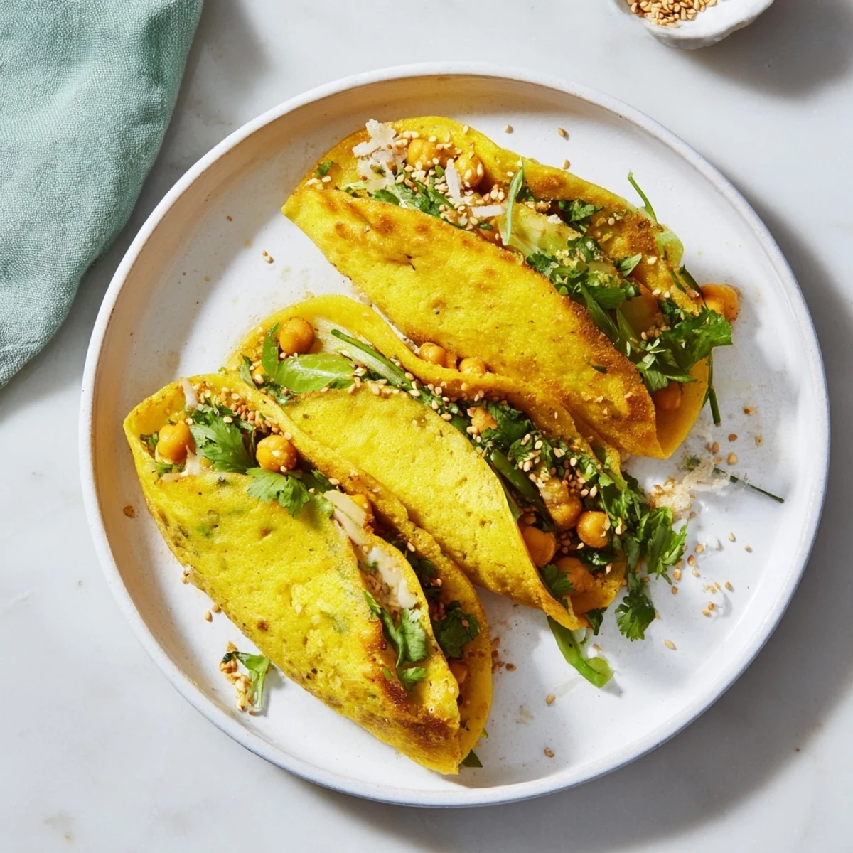 Burmese Mont Lin Ma Yar street food snack served in pairs on white plate