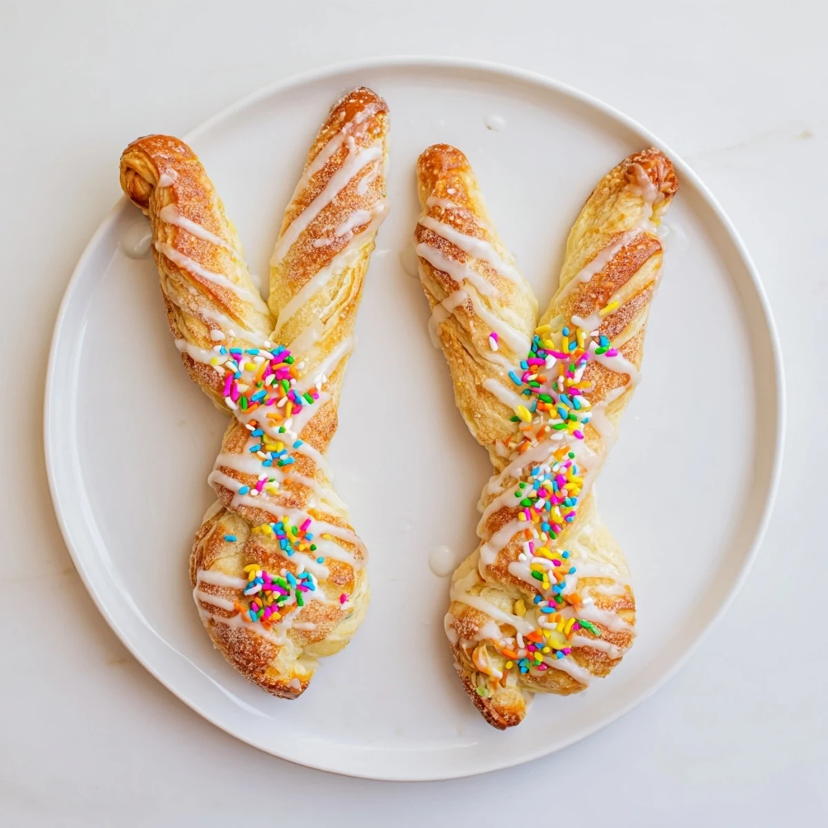 Fluffy cinnamon sugar bunny ear pastries arranged in a festive basket for spring brunch celebration