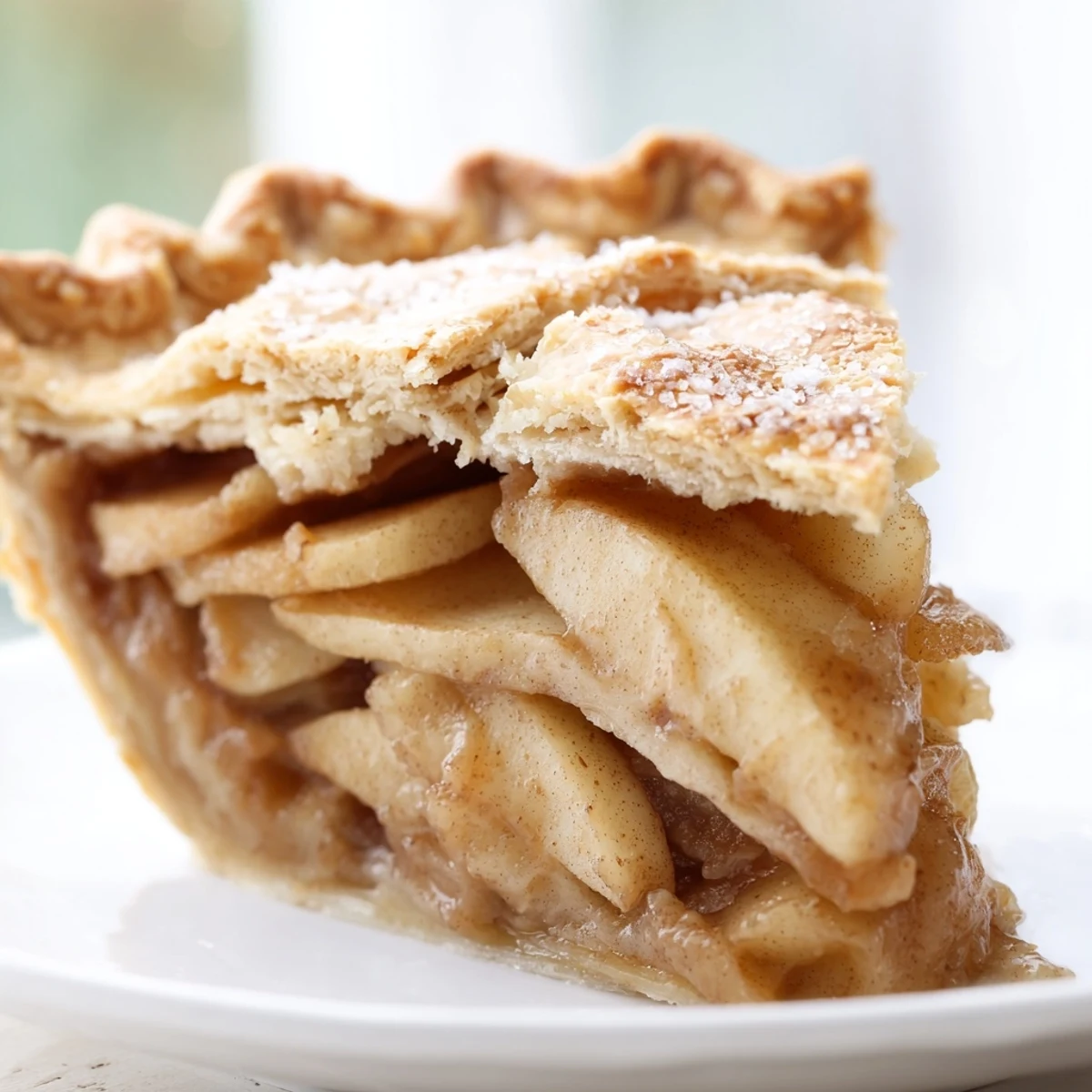 Golden homemade apple pie with cinnamon spiced filling in a flaky buttery crust