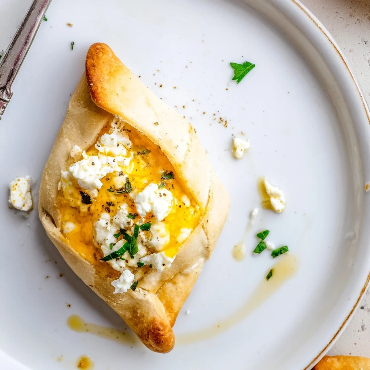 Warm Cheese Fatayer Recipe served with fresh mint, tomatoes, and olives