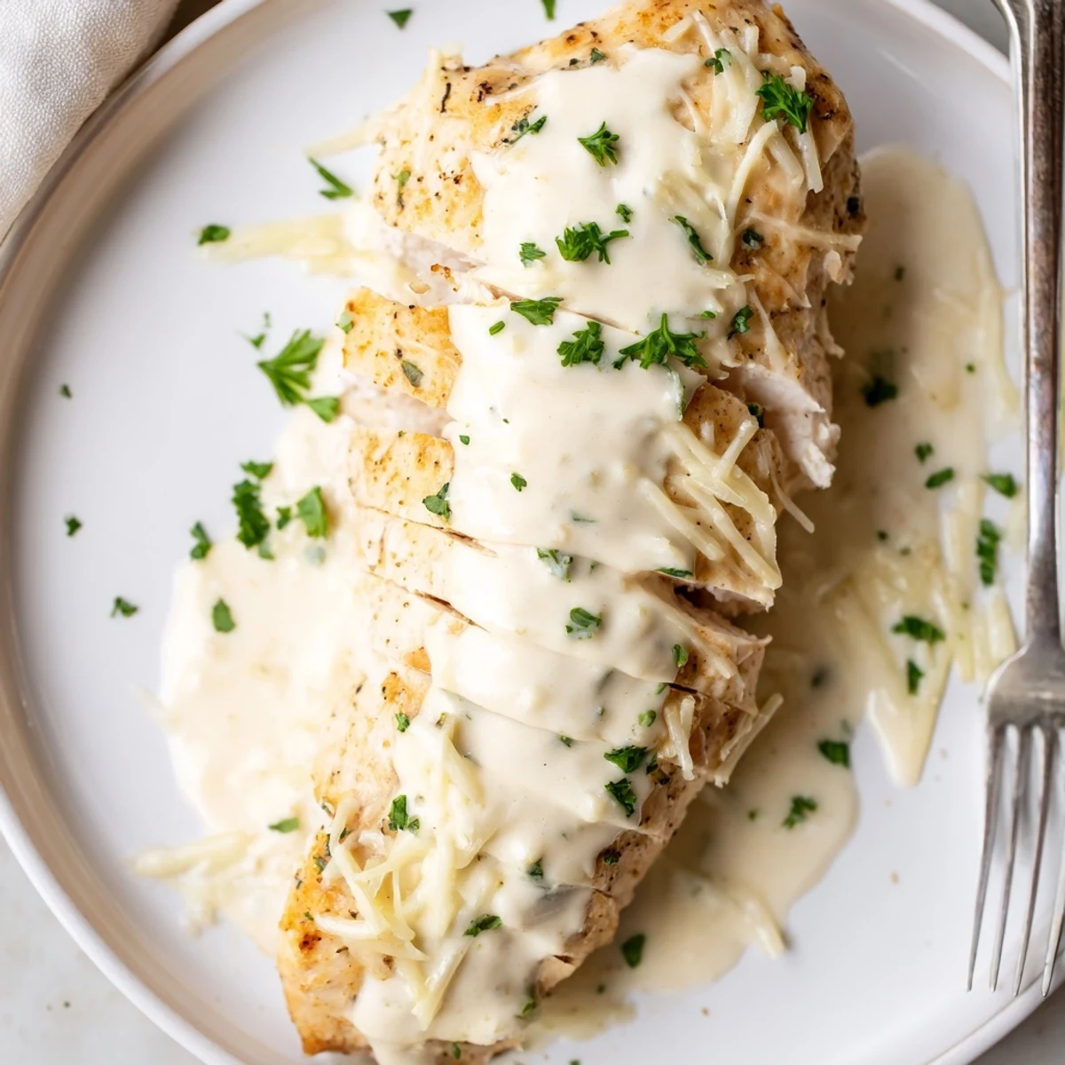 Warm Caesar chicken recipe served with roasted vegetables and a squeeze of lemon  