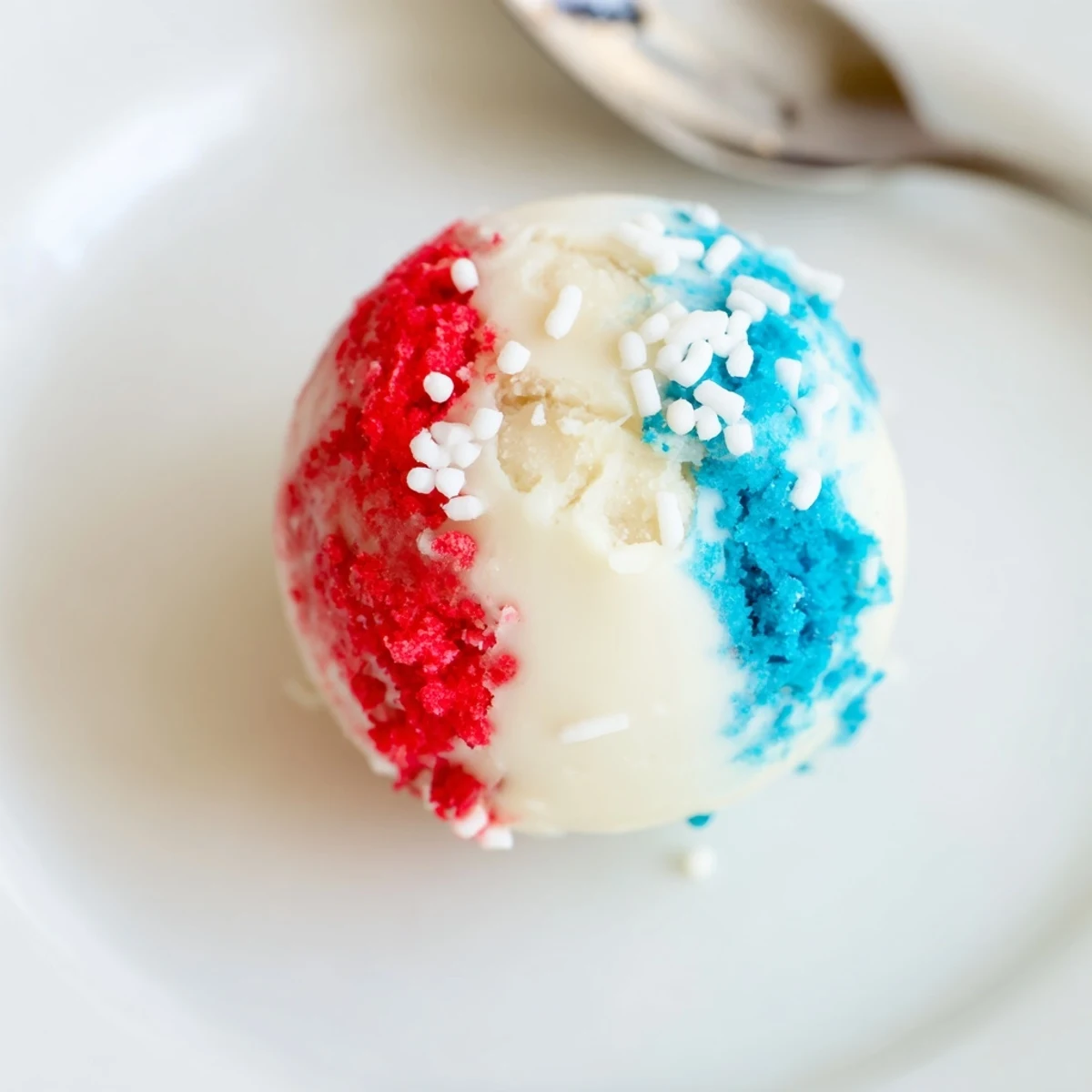 Of July Truffles Creamy And Patriotic with red, white, blue berry swirls