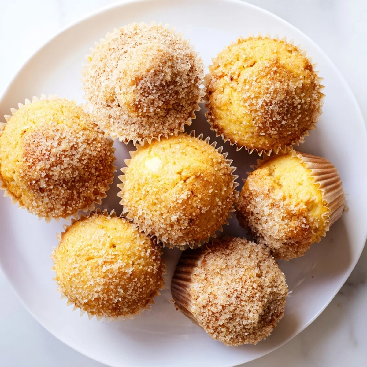 Paper-lined muffin tin filled with risen lemon cream cheese muffins ready for breakfast or dessert.