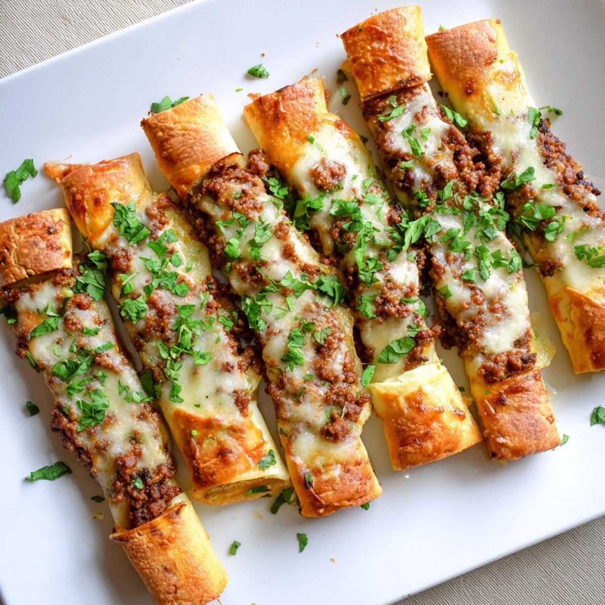 Soft breadstick pockets stuffed with spiced ground beef and gooey mozzarella for easy party dipping