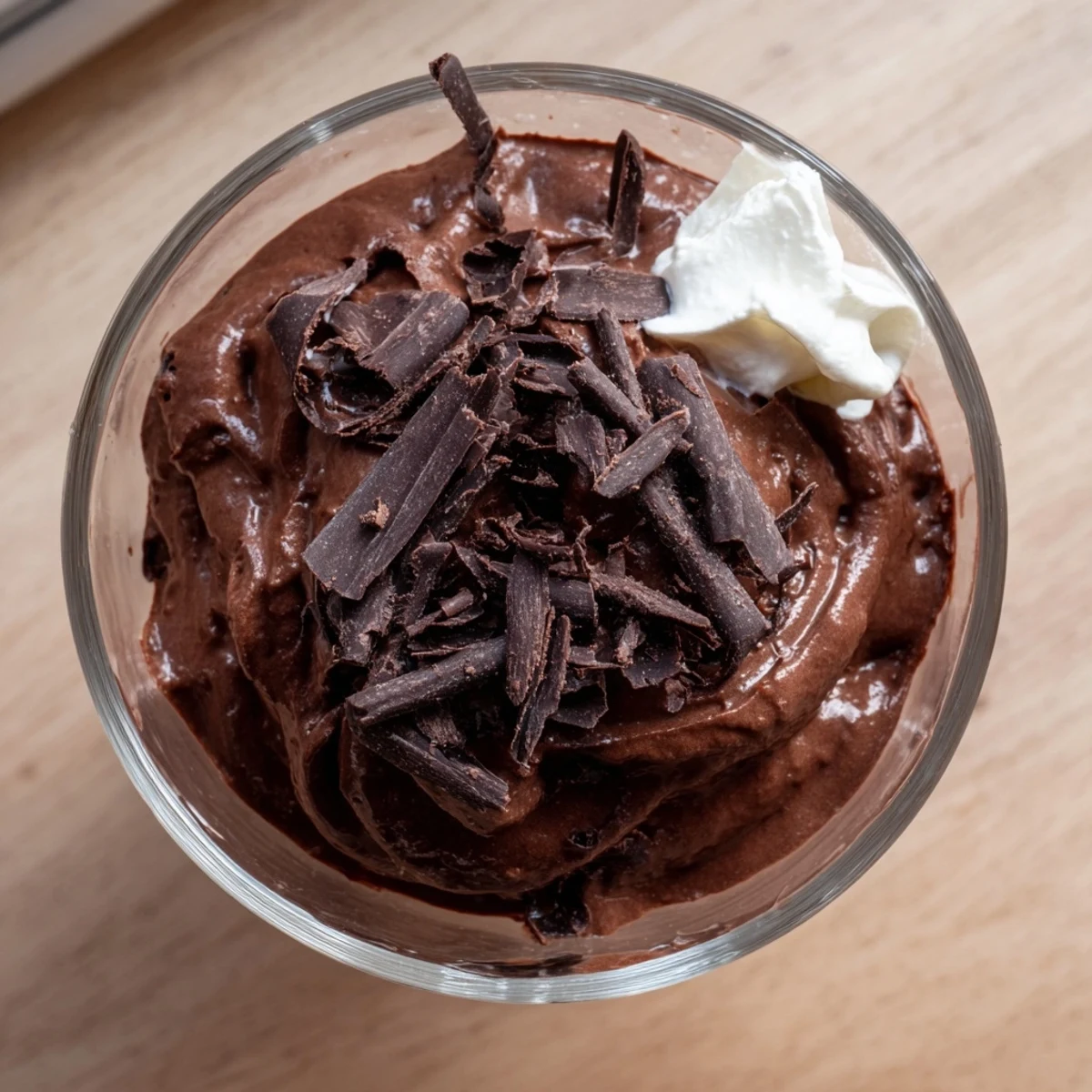Rich and airy chocolate mousse chilled to perfection in individual serving glasses
