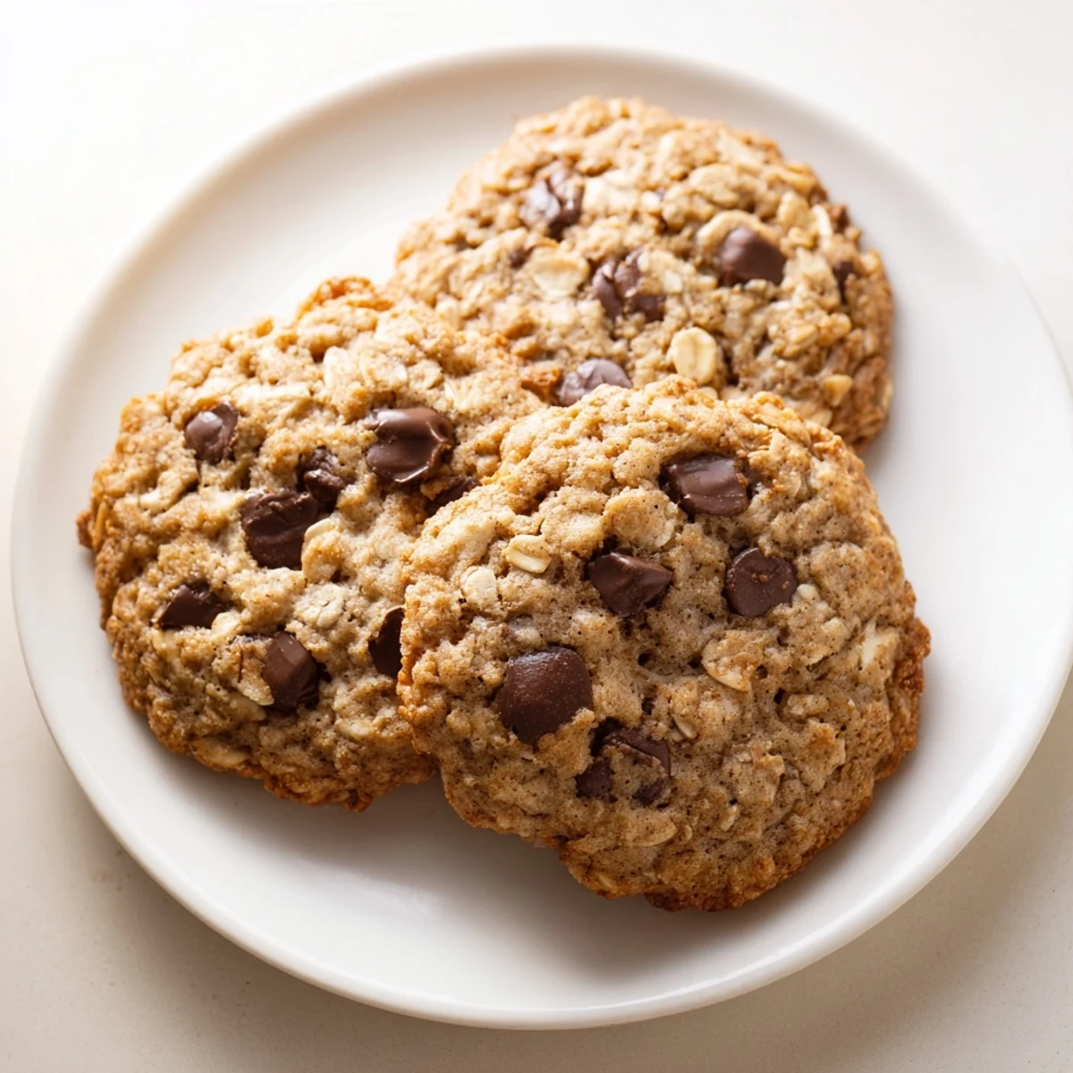 Warm banana oatmeal cookies fresh from the oven with lightly browned edges